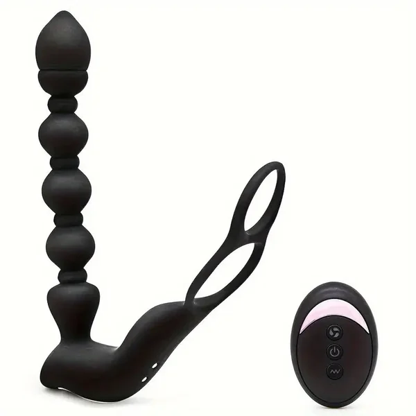10 Thrusting Vibrating Anal Dildo G-Spot Vibrator Anal Plug With Cock Ring