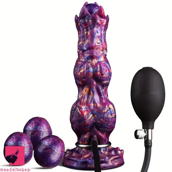 10in Monster Fantasy Ovipositor Inflatable Pump Knotted Animal Cock Dildo