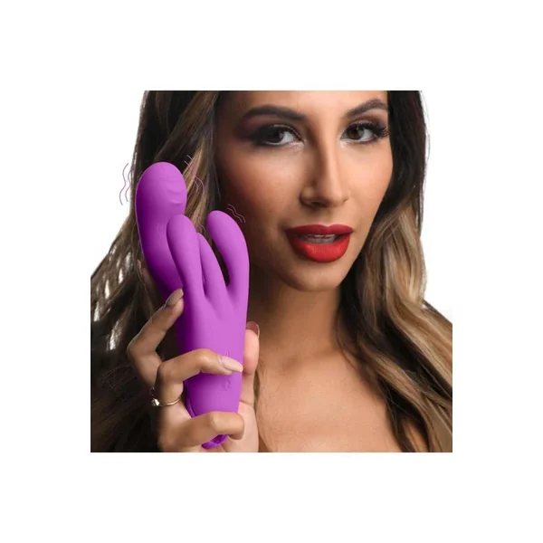 10X Triple Rabbit Silicone Vibrator – Purple or Pink