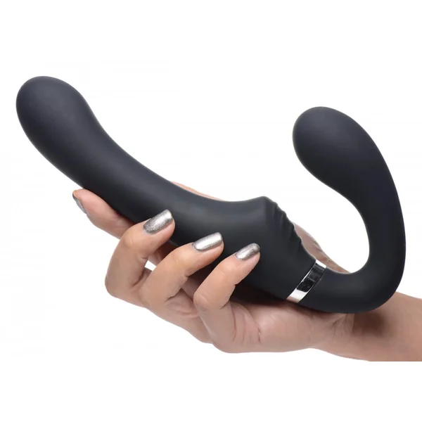 10X Vibrating Silicone Strapless Strap-on