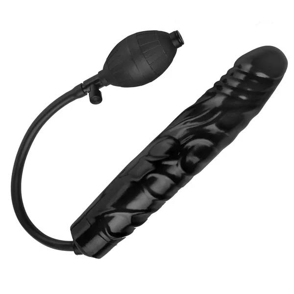 11 Inch Black Rubber Inflatable Dildo