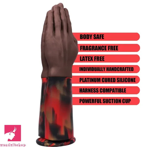 12.6in Double Fisting Realistic Hand Design Soft Liquid Silicone Cock Dildo