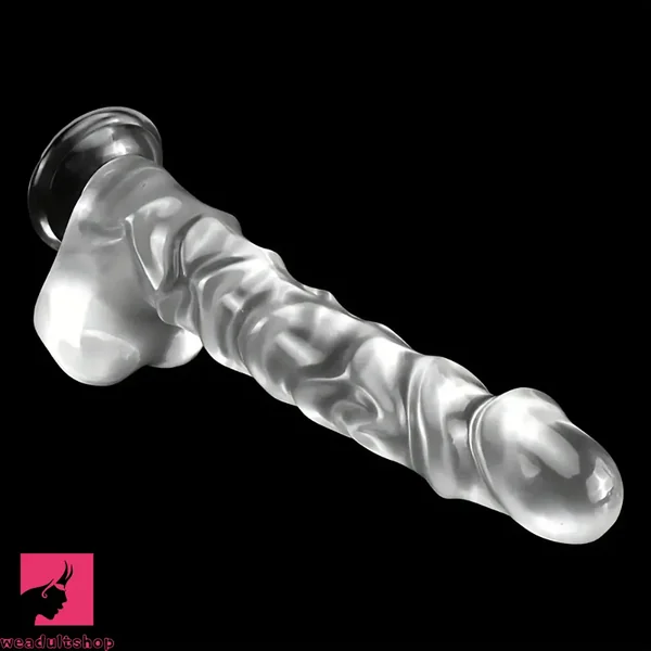 13.18in Realistic Soft Crystal Jelly Penis Trainer Transparent PVC Long Dildo