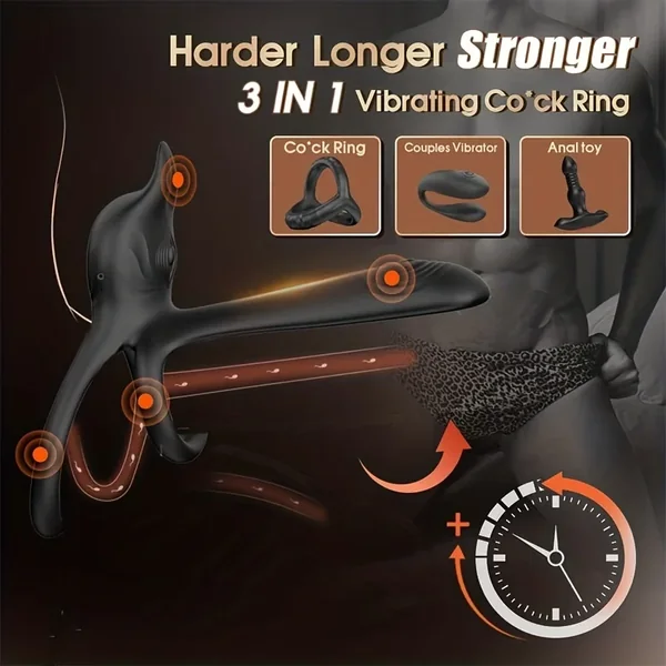 1pc Vibrating Cock Ring, 7.62 Cm 1 Penis Ring Vibrator With 10 Vibration Modes G-Spot & Clitoral Stimulator, Silicone Adult Sex Toy Erection Couples Vibrator With Remote Control For Couples Sex Toys