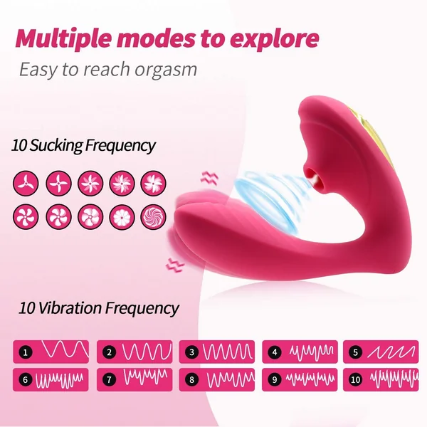 2 in 1 Dildo Vibrator Clit Sucking Vacuum Stimulator