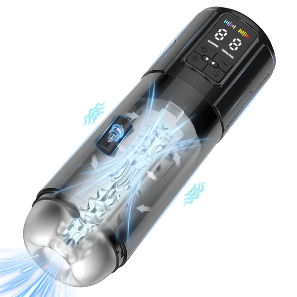 2 in 1 Waterproof Auto Suction Vibration Male Masturbator