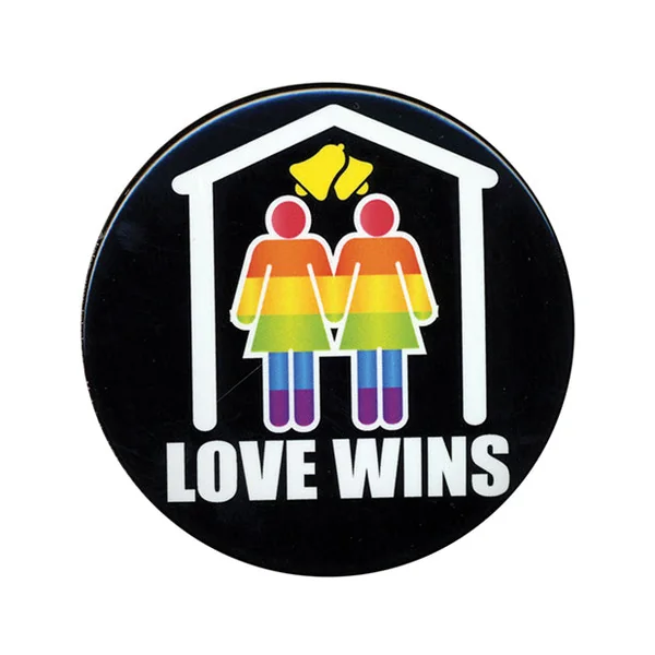 3" Button Female - Love Wins