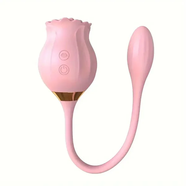 3in1 Clitoral Stimulator Tongue Licking Thrusting Dildo Rose Sex Toy