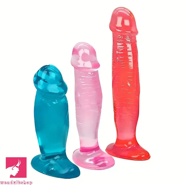 4.33in 5.71in 7.68in Crystal Clear Jelly Penis Transparent PVC Clit Mini Dildo
