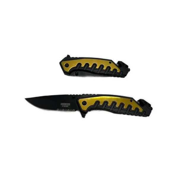 4.5″ Closed S/A Knife W/ Black & Yellow Titanium Handle Knife