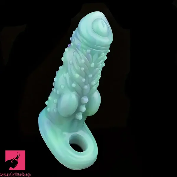 6.02in Multicolor Option Wolf Teeth Dildo Cock Sleeve Hollow Cock Sheath