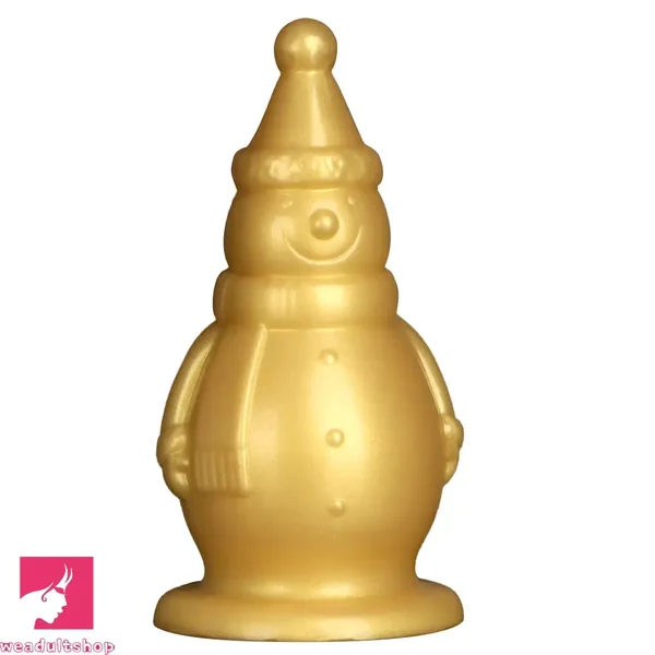 6.3in Snowman Silicone Soft Extra Golden Butt Plug Dildo For Clit Flirting