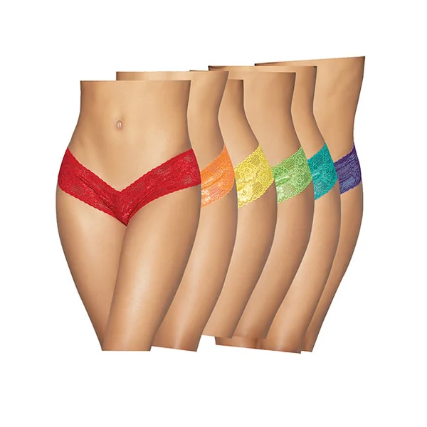 6 Pc Low Rise Neon Pride Panty Pack Asst. Colors O-s