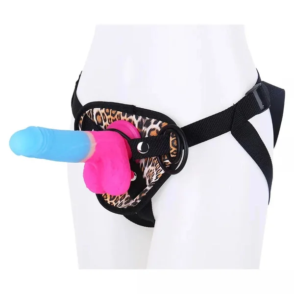 7.09‘’ Strap-on Dildo Leopard Belt For Lesbian Couple