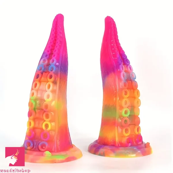 7.28in 9.05in Tentacle Colorful Luminous Silicone Fantasy Cock Dildo
