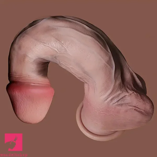 8.07in Realistic Thick Silicone Penis Lifelike Texture Flexible Anal Dildo