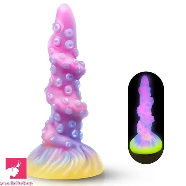 8.26in Tentacle Adult Fantasy Dildo Glowing Octopus Silicone Odd Dildo