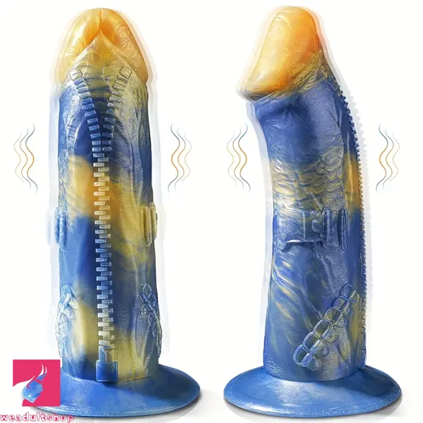 8.43in Fantasy Dildo Vibrator Zipper Monster Thick Dildo Adult Cock Toy
