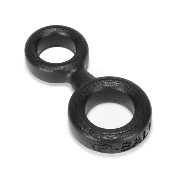 8-Ball Cockring With Attached Ball Ring Oxballs - Black