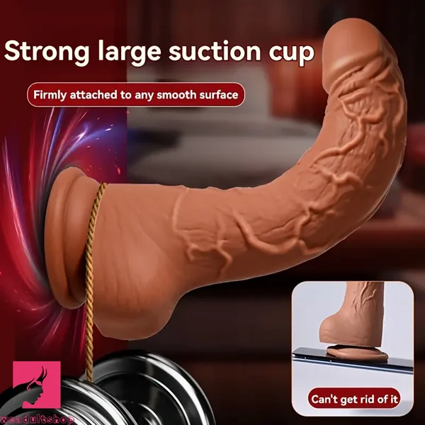 8in Realistic Texture Liquid Silicone Dildo Soft Elastic Cock Lifelike Sex Toy