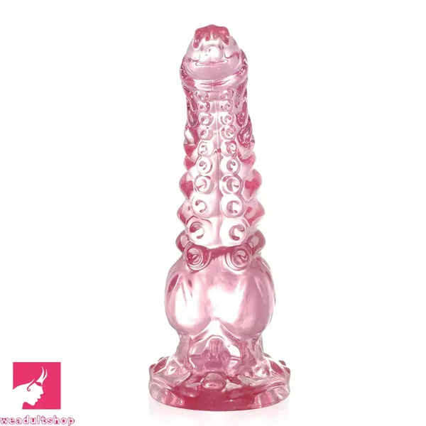 9.4in Transparent Phallic Dildo Sex Toy Tentacle Animal Knot Dildo