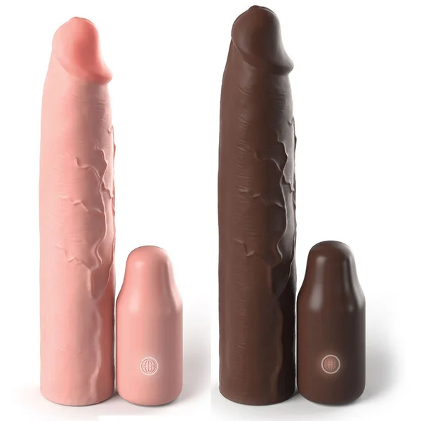 9 Inch Vibrating Mega X-Tension Silicone Penis Sleeve