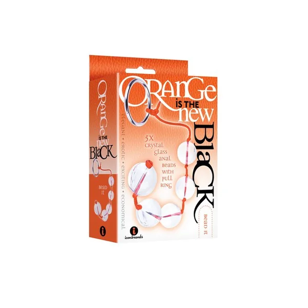 9’S ORANGE IS THE NEW BLACK BEAD IT 5X GLASS ANAL BEADS