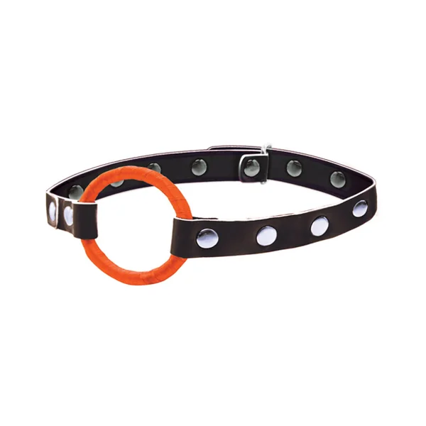 9’S ORANGE IS THE NEW BLACK BLOW GAG OPEN MOUTH LEATHER GAG