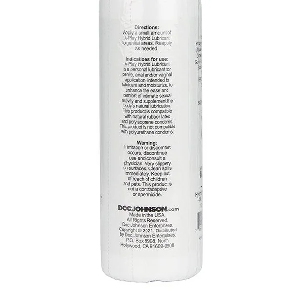 A Play Hybrid Anal Lubricant - 4 Oz