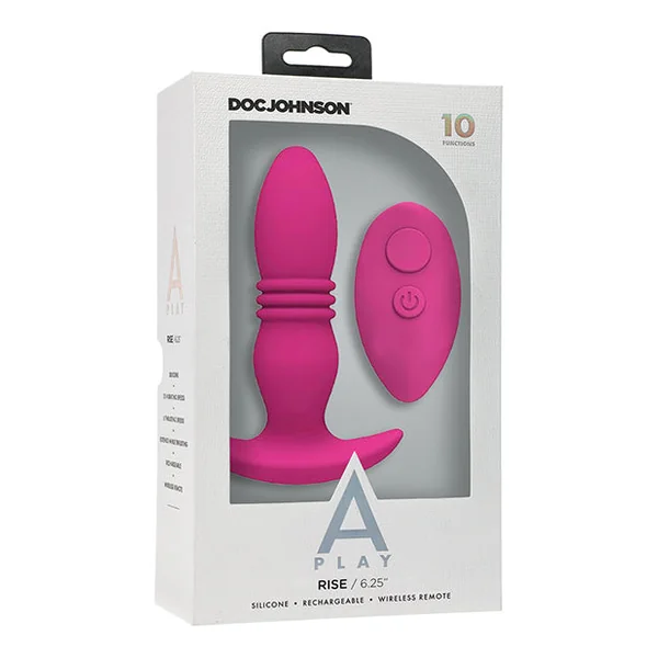 A Play Rise Rechargeable Silicone Anal Plug W-remote - Pink