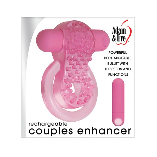 Adam & Eve Couples Enhancer Rechargeable Cock Ring - Pink