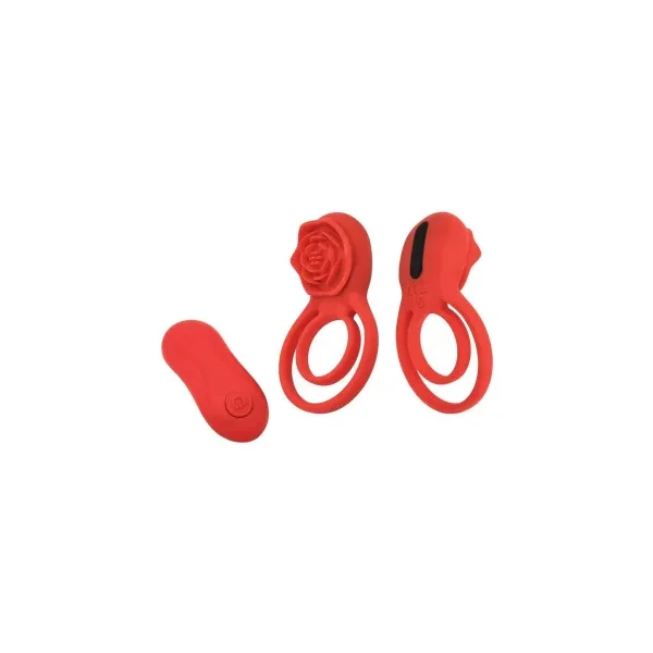Adam & Eve Double Ring Vibrating Rose Cock Ring