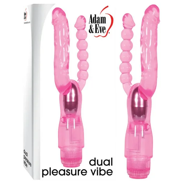 Adam & Eve Dual Pleasure Vibe – Pink 12 cm (4.75) Vibrator with Anal Probe