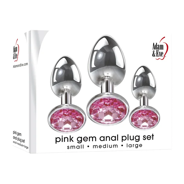 ADAM & EVE PINK GEM ANAL PLUG SET