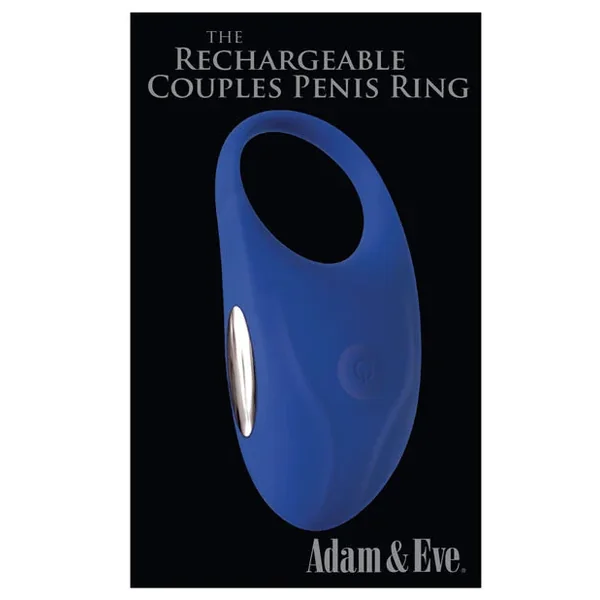 Adam & Eve Rechargeable Couples Penis Ring – Blue
