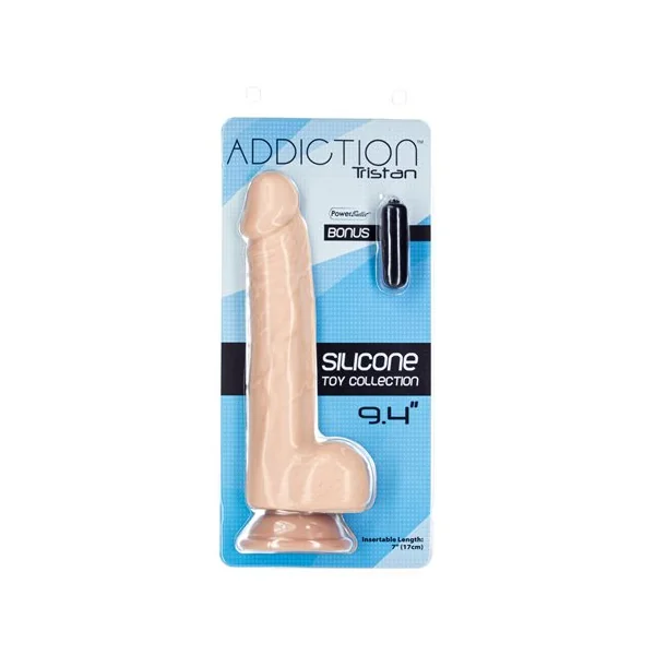 ADDICTION 100% TRISTEN 9IN SILICONE COLLECTION BEIGE