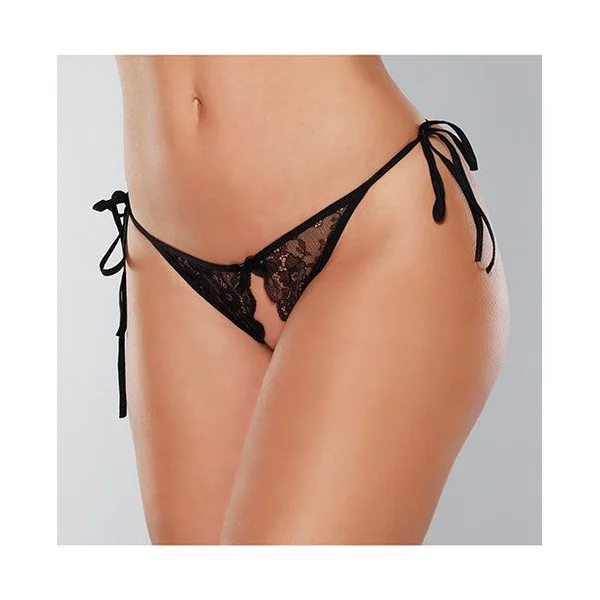 Adore Sugar Tie Side Open Lace Panty Black (One-Size)