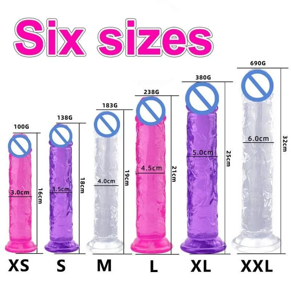Affordable Realistic Jelly Dildo – 6 Sizes