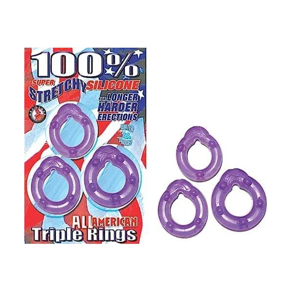 All American Triple Rings-Purple