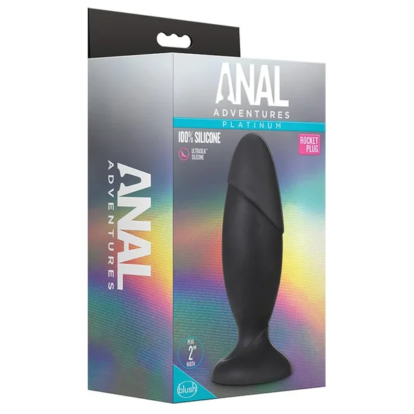 Anal Adventures Platinum Silicone Rocket Plug Black