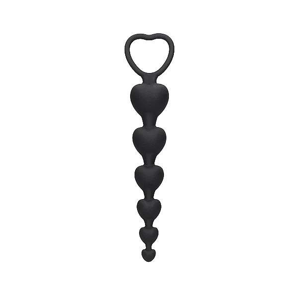 ANAL HEART BEADS BLACK