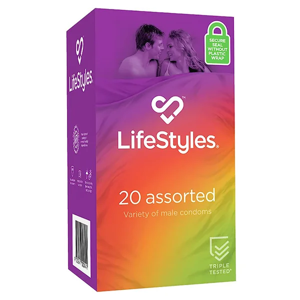 Ansell Lifestyles Assorted Latex Condoms Variety Pack