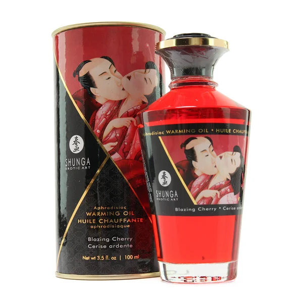 Aphrodisiac Warming Oil 3.5oz/100ml in Blazing Cherry
