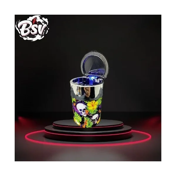 Ashtray Cup LED Skull And Leaves
