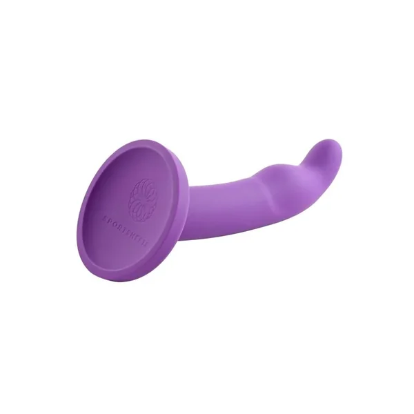 Astil Silicone Curved Dildo with Suction Cup 8in – Purple