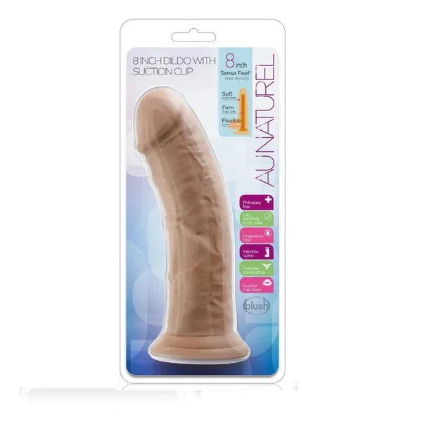 Au Naturel 8 Inch Dildo in Mocha