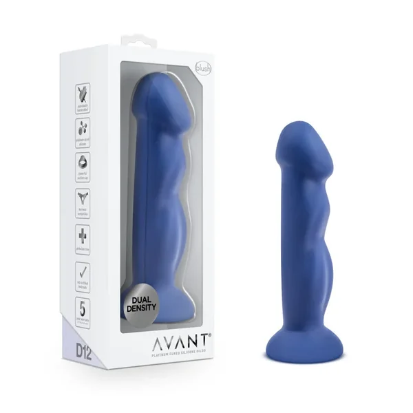 Avant D12 Suko Silicone Dual Density Dildo 8″ – Indigo