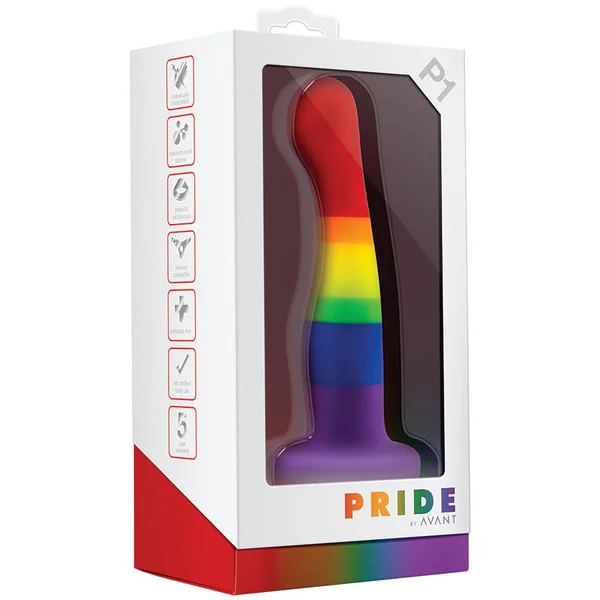 Avant Pride Freedom P1: Artisan 6 Inch Curved P-Spot / G-Spot Dildo with Suction Cup Base - Elegantly Made with Smooth Ultrasilk Purio Silicone