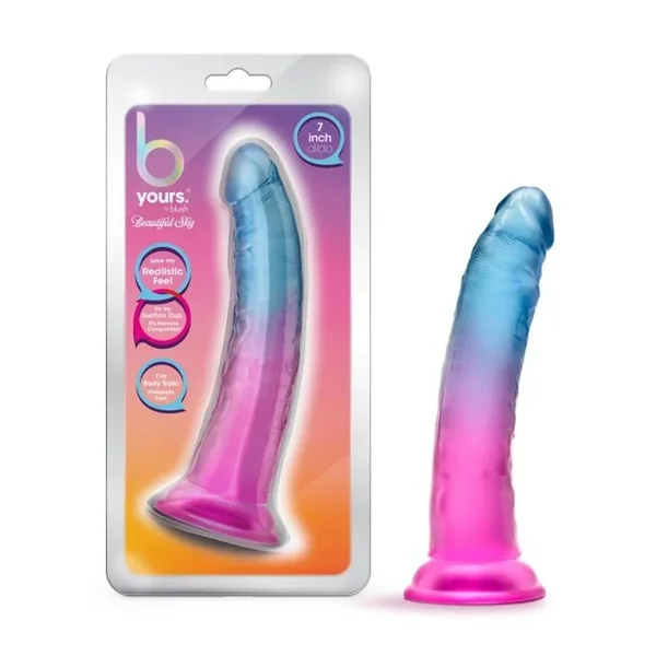B Yours Beautiful Sky Dildo, 7″/18cm, Mixed