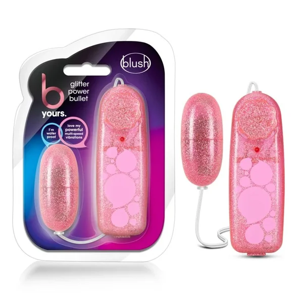 B Yours Glitter Power Bullet Vibrator, 2.25″/6cm, Pink